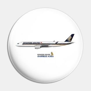 Illustration of Singapore Airlines Airbus A350 Pin