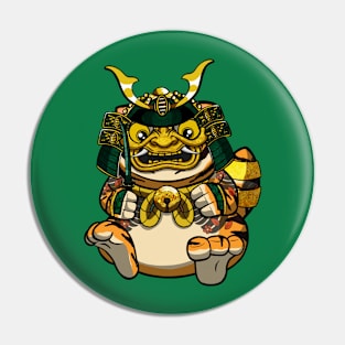 Samurai Cute Fat Cat Pin