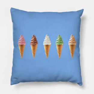 Summer Soft Serve Ice Cream Cones Pillow