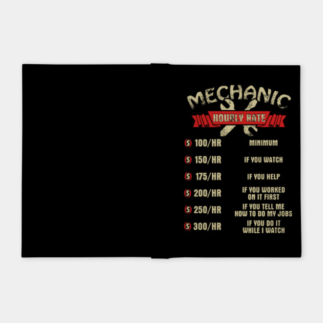 Mechanic Hourly Rate - Mechanics Gift - Notebook | TeePublic AU