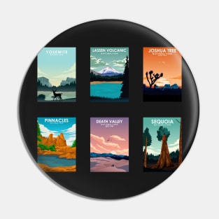 California National Parks Travel Poster Sticker Collection Pin