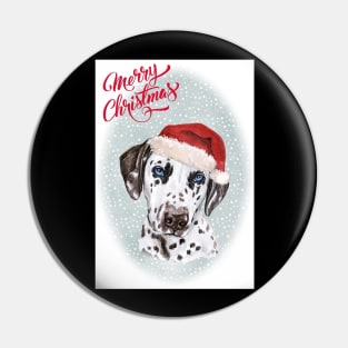 Dalmatian Merry Christmas Santa Dog Pin