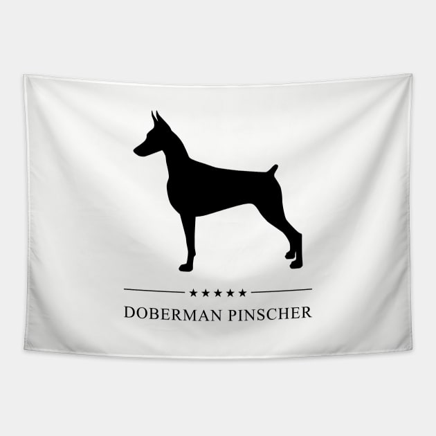 Doberman Pinscher Black Silhouette Tapestry by millersye