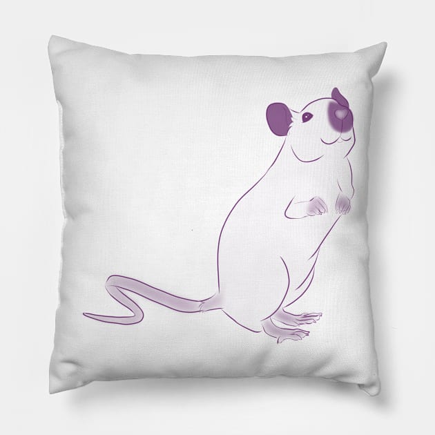 Purple Outline Rat Pillow by eckokitten