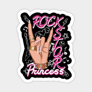 Electric Pink Rockstar Princess Magnet