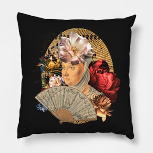 Vintage Lady with Bouquet Pillow