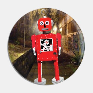 Red Robot Pin