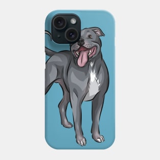 Cute Blue Staffordshire Bull Terrier Dog Phone Case