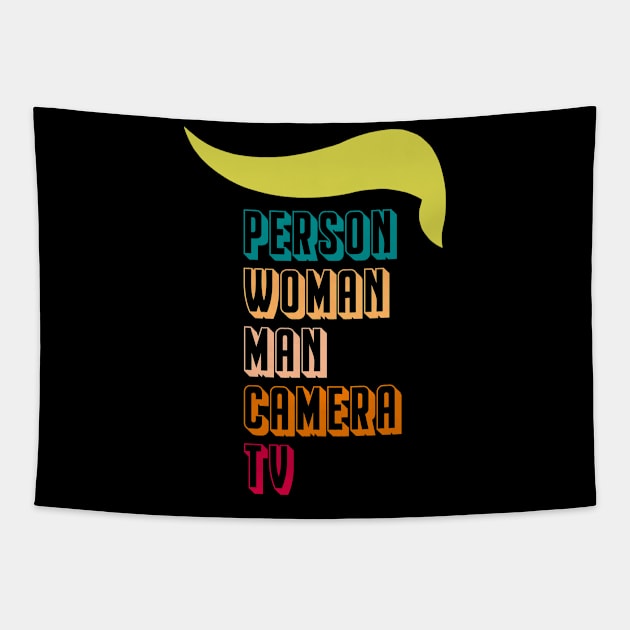 Person, Woman, Man, Camera, TV Cognitive Test 45 Anti Trump Tapestry by 5StarDesigns