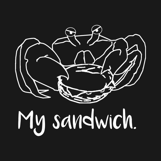 Crab My Sandwich Funny Crab Eating a Sandwich by StacysCellar