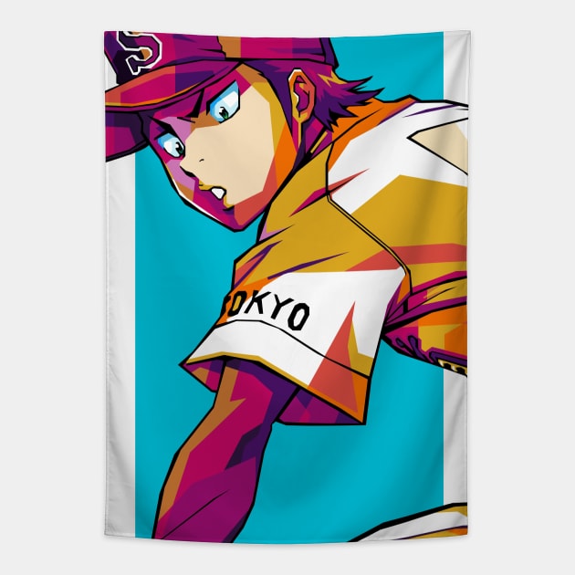 Kuramochi Ace Of Diamond Tapestry by Rekayasabumi