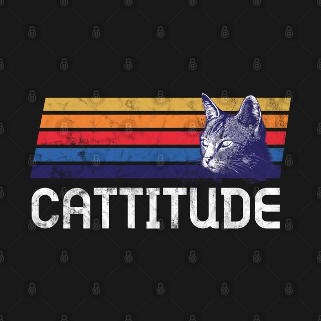 Cattitude Retro Cat Attitude Vintage Catitude Women Men Kids Tiger Feline King by Shirtsurf