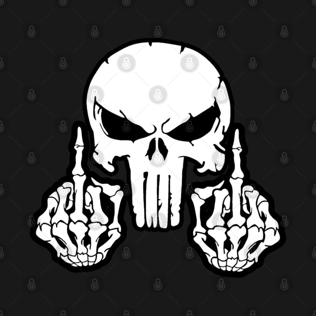 Tactical Skull with Middle Fingers by  The best hard hat stickers 