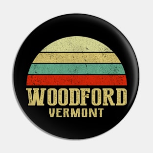 WOODFORD VERMONT Vintage Retro Sunset Pin