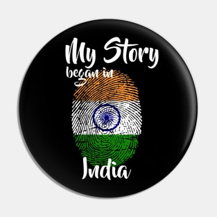 India Flag Fingerprint My Story DNA Indian Pin