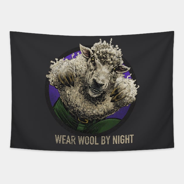 Wear-Wool By Night - distressed Tapestry by ThirteenthFloor