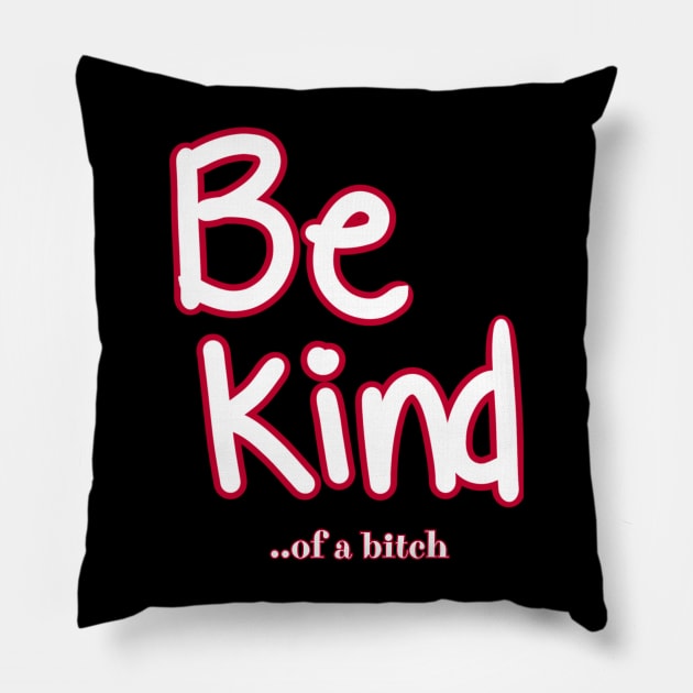 Be Kind Of A Bitch Funny Sarcastic Quote Pillow by Aldrvnd