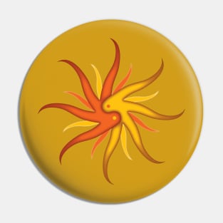 Yin Yang Sunburst Pin