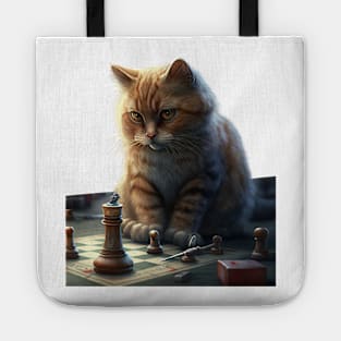 Cat playing chess Tote