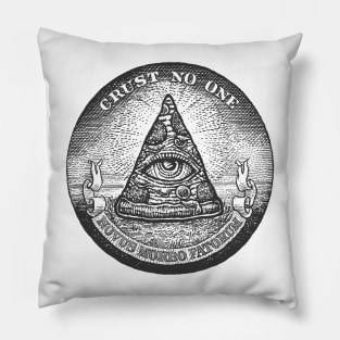 Illuminati Pizza Slice - White Pillow