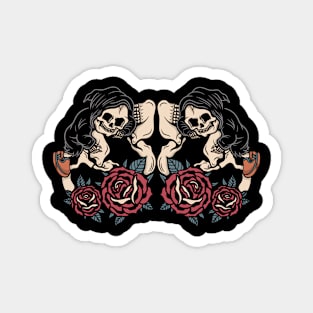 Rose and skull Magnet