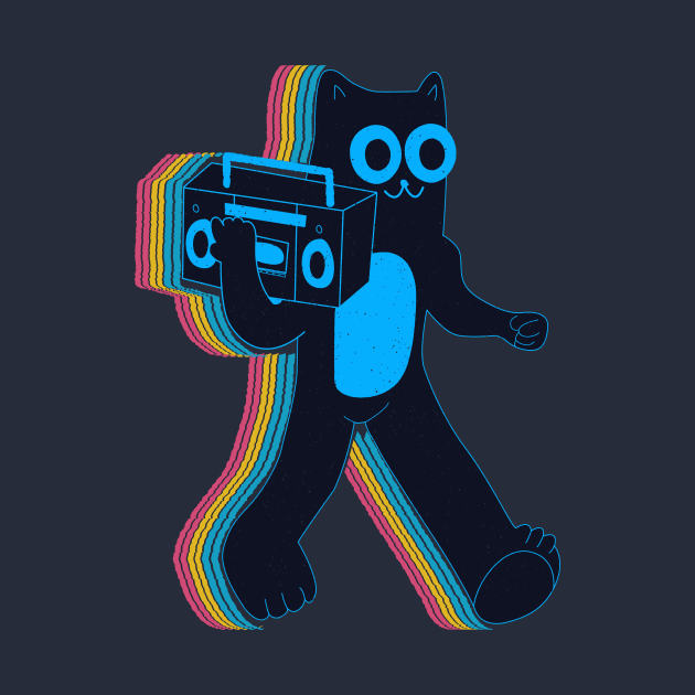 vintage music cat by teemarket