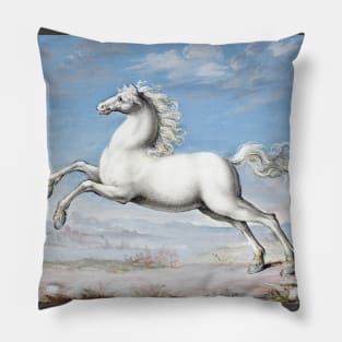 white horse vintage paint Pillow