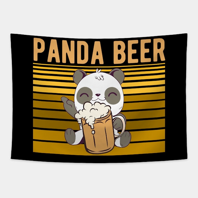 Funny Panda With Beer - Panda Beer Tapestry by HappyGiftArt