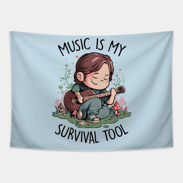 Music is My Survival Tool - Cute Game Geek Gift Tapestry by eduely