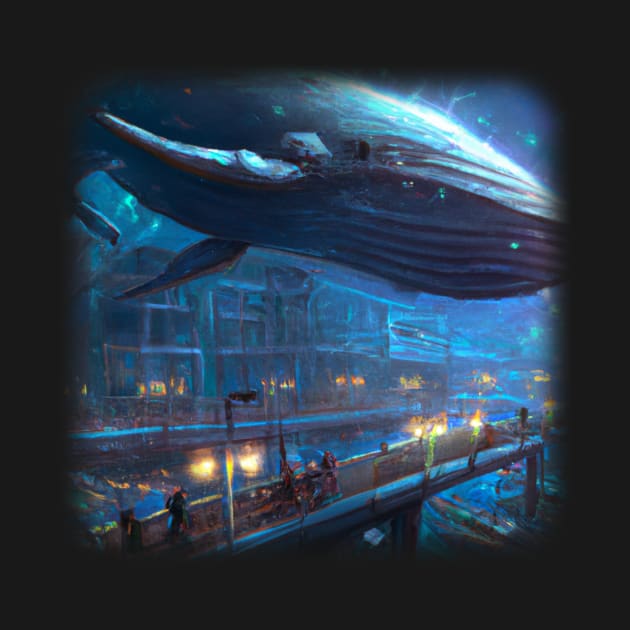 Whale floating in the city by Perryfranken