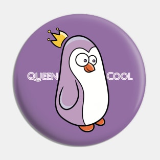 Queen Cool Penguin Pin