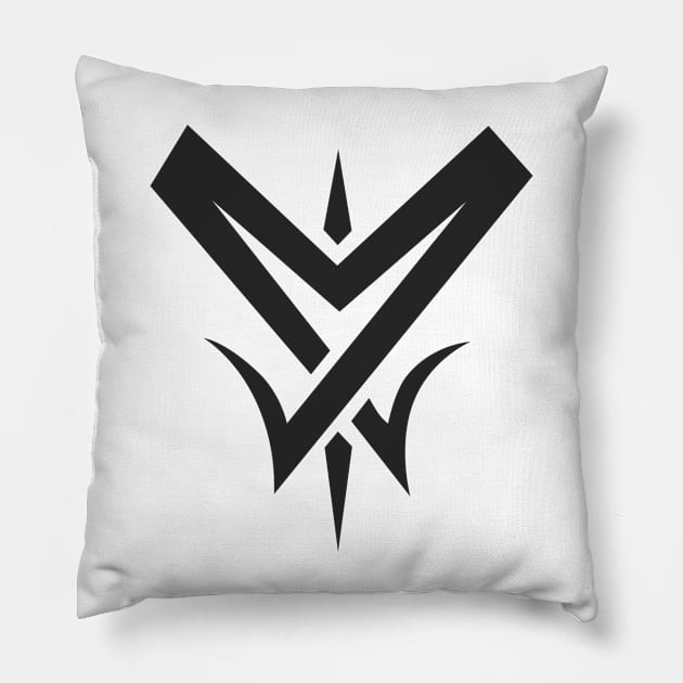 Tribal Black "M" Pillow by MikoGalvez