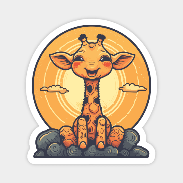 Smiling happy baby giraffe Magnet by JORDYGRAPH