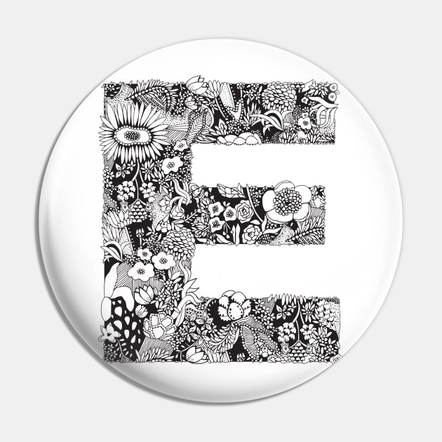 Floral Letter E Pin by HayleyLaurenDesign