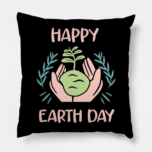 Happy Earth Day 2023 Pillow by Fun Planet