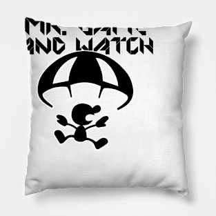 Mr. Game and Watch (Black Text) Pillow