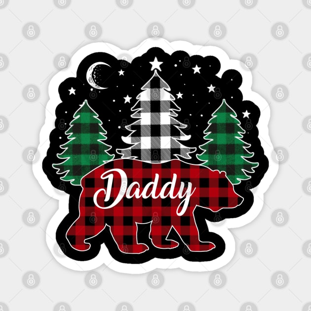 Daddy Bear Buffalo Red Plaid Matching Family Christmas Magnet by Marang