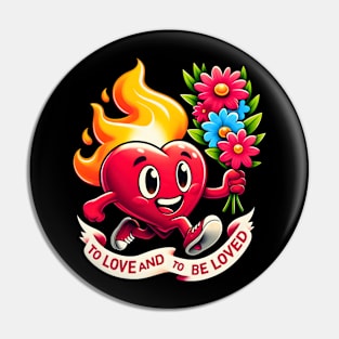 Fire heart to be loved Pin