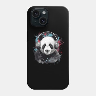 Panda bear in headphones Phone Case