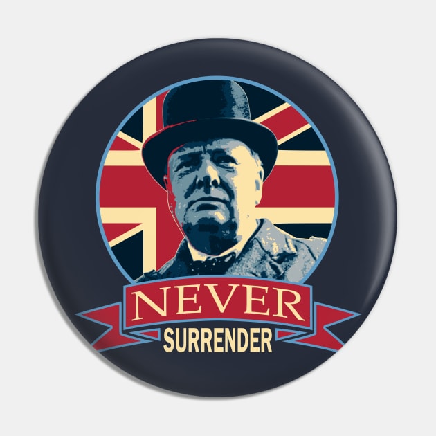 Winston Churchill Never Surrender Union Jack T-Shirt Winston Churchill Never Surrender Union Jack T-Shirt