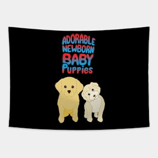 Adorable Newborn Baby Puppies Tapestry