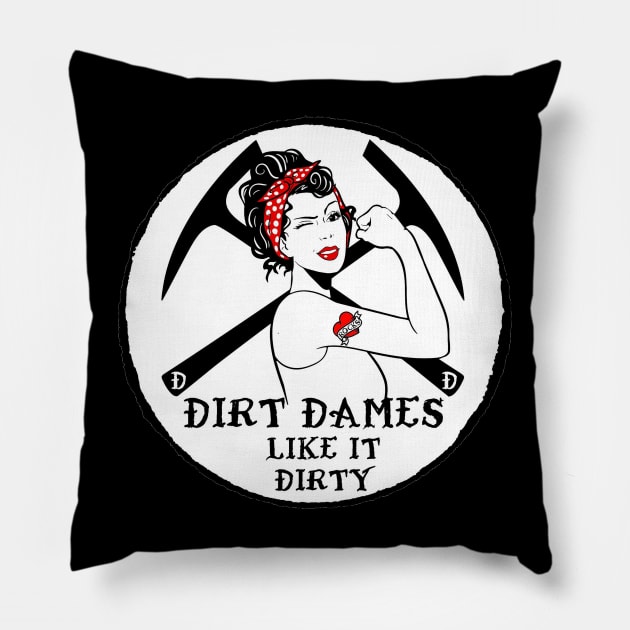 Dirt Dames Talk Dirty - Rockhound, Fossils, Geology. Paleontology Pillow by I Play With Dead Things