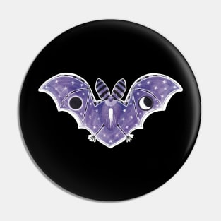 Purple and Black long eared Space Bat Pin