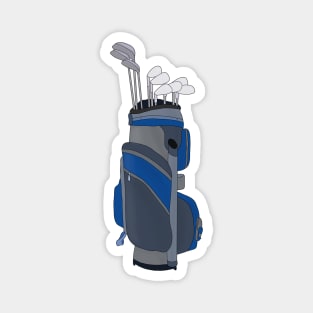 Blue and Gray Golf Bag Magnet