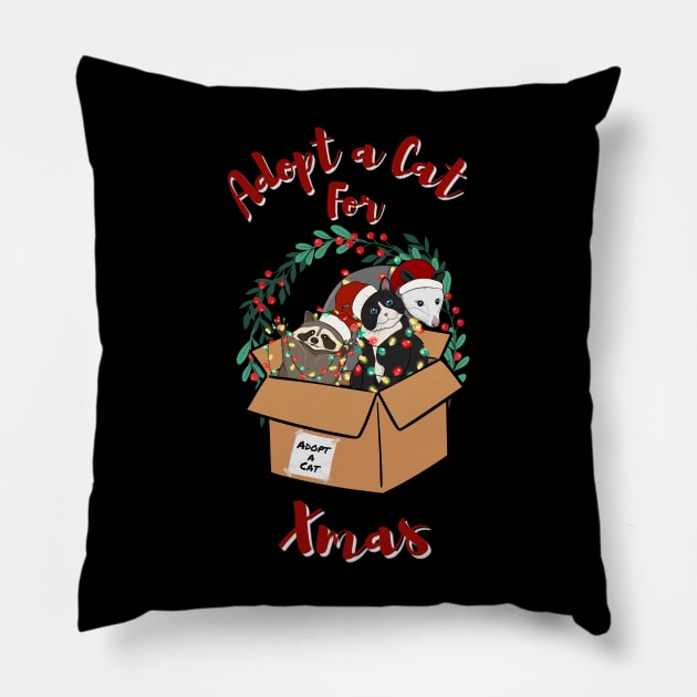 Adopt a Cat for Xmas Pillow by Ken Adams Store