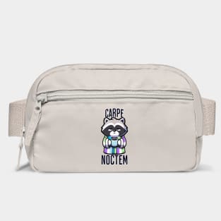 Funny Carpe Noctem (seize the night) sleepy raccoon design Bag