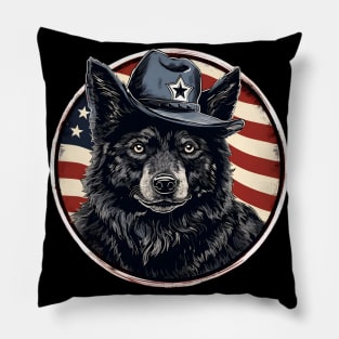 Patriotic Schipperke Pillow