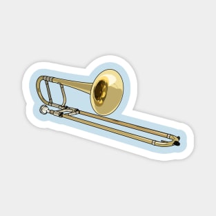 Trombone cartoon illustration Magnet