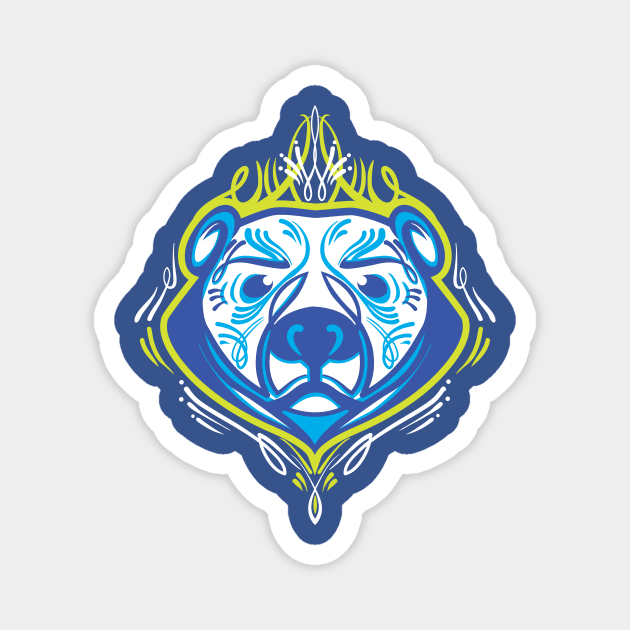 Pinstriped Polar Bear Magnet by Mattocks Design