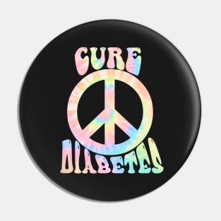 Cure Diabetes TieDye Pin